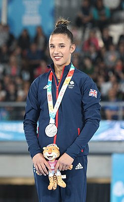 Amelie Morgan receiving medal