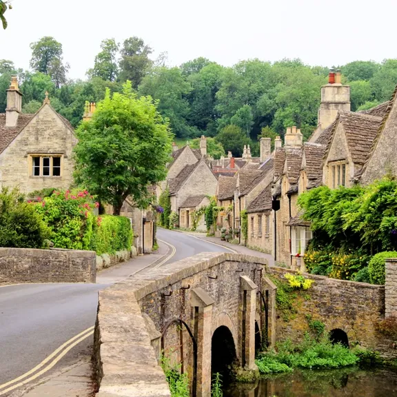 A landscape of the British countryside.