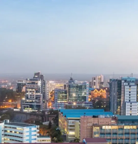 Landscape view of the Nairobi skyline.
