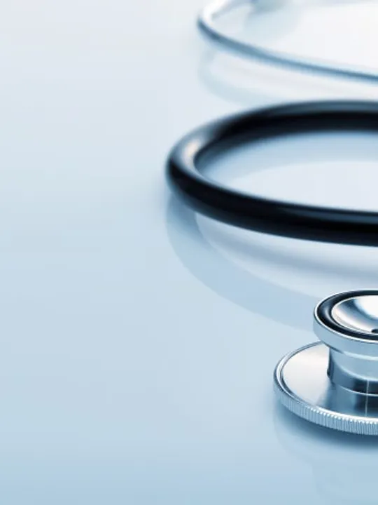 Still image of a doctors stethoscope.