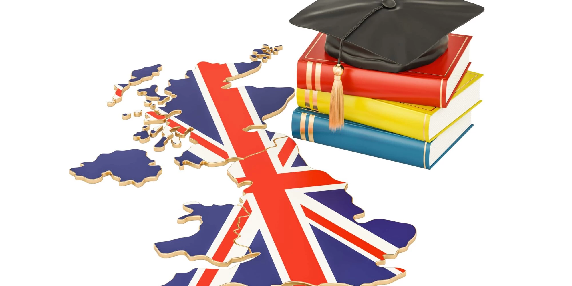 Map of the UK and text books. 