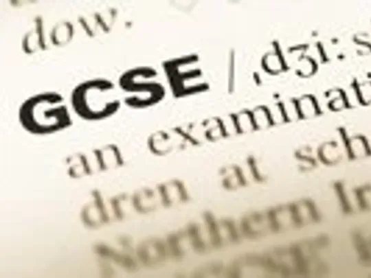 A close-up image of a dictionary showing the word, 'GCSE'.