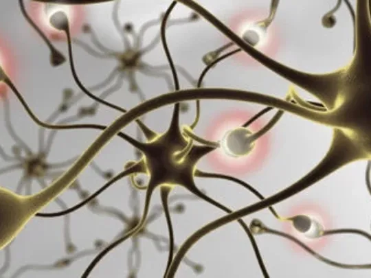 Microscopic view of a cell created through digital illustration.