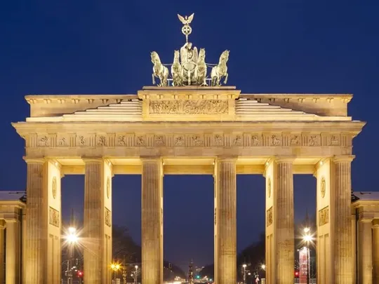 Landscape of the Brandenburg Gate in Berlin, Germany.