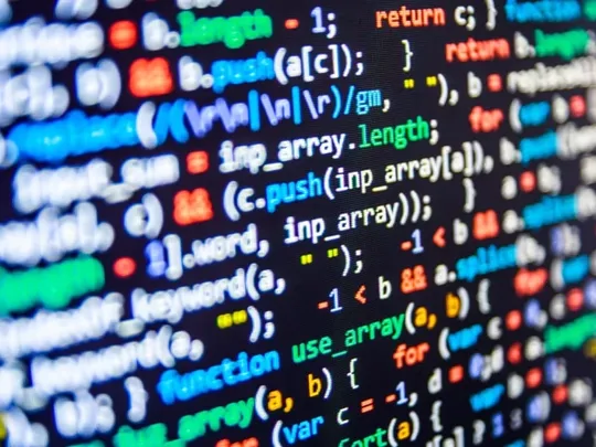 A close up of computer code on a digital screen.