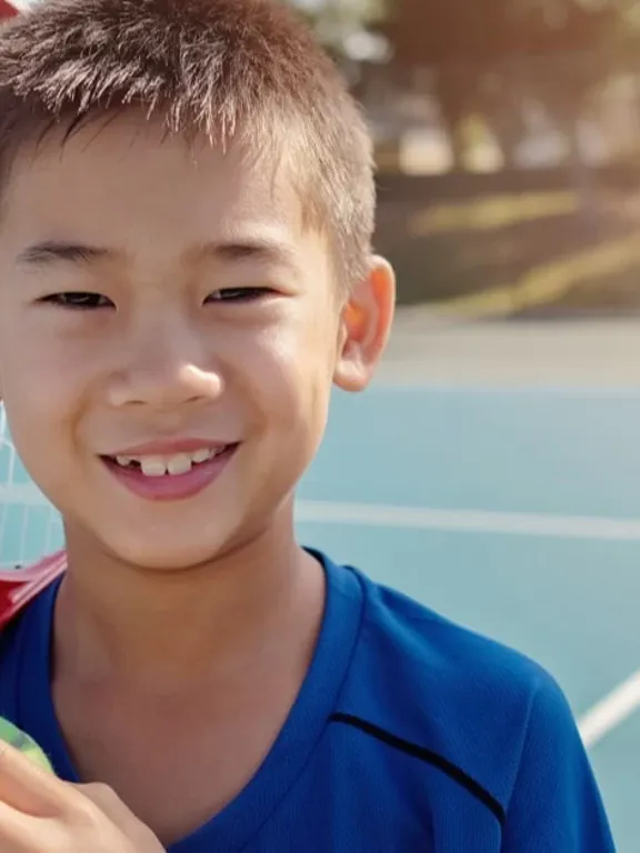 A young elite tennis player with his ball and racket in hand on the tennis court.
