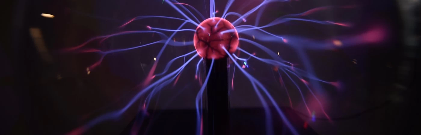 A plasma globe used to visually see the movement of electricity in science. 