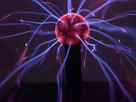 A plasma globe used to visually see the movement of electricity in science.