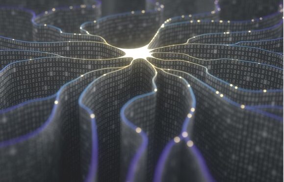 A close up view of a digital shape, with different pieces of numbered code. 