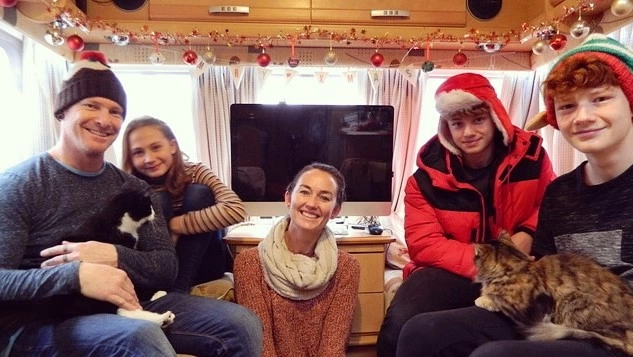 Family photo of the Binedells. 