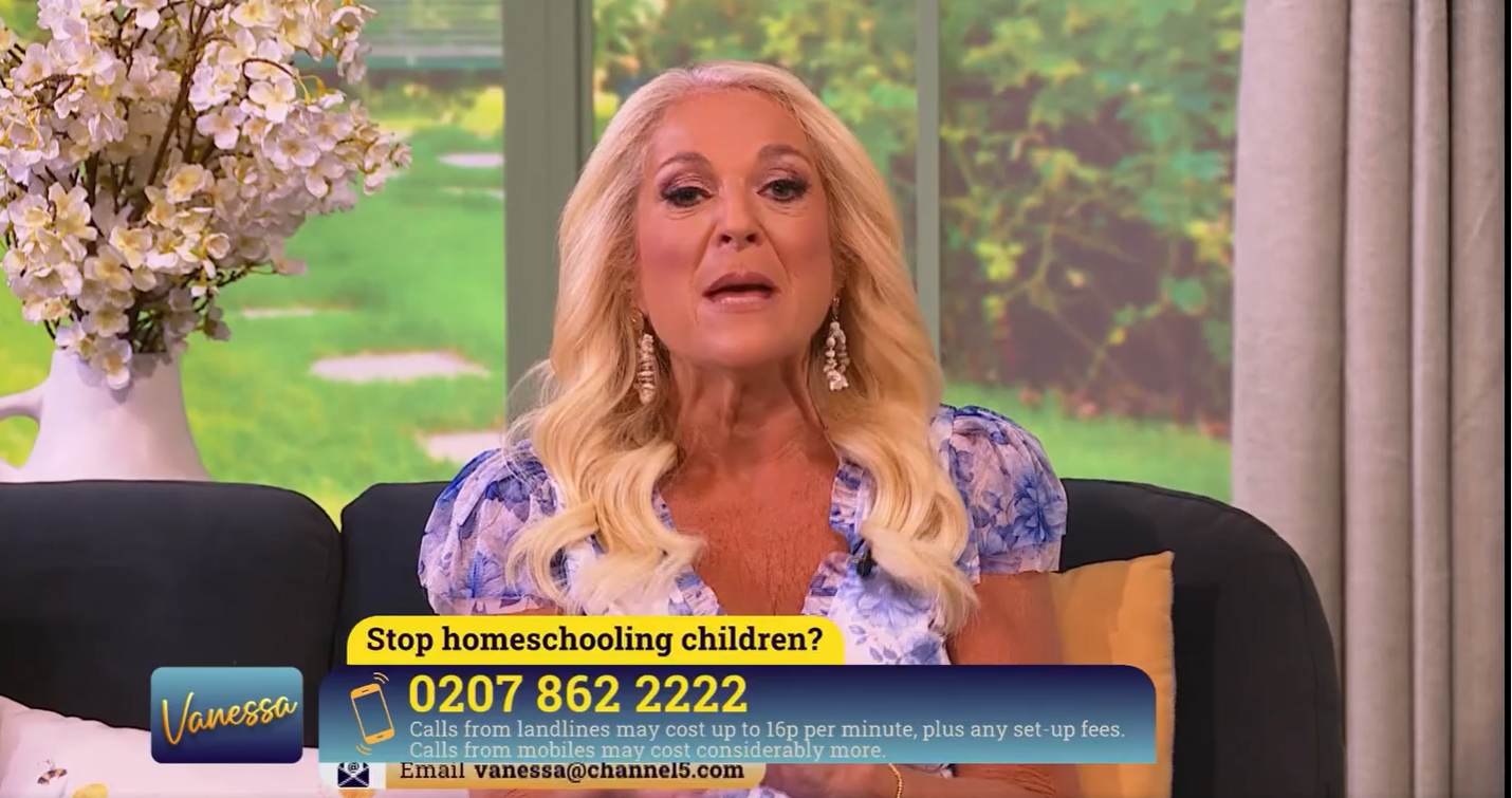 TV show host Vanessa Feltz talking about homeschooling. 