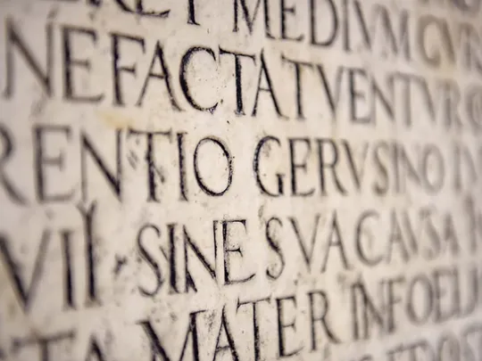 Image of old stone engravings.