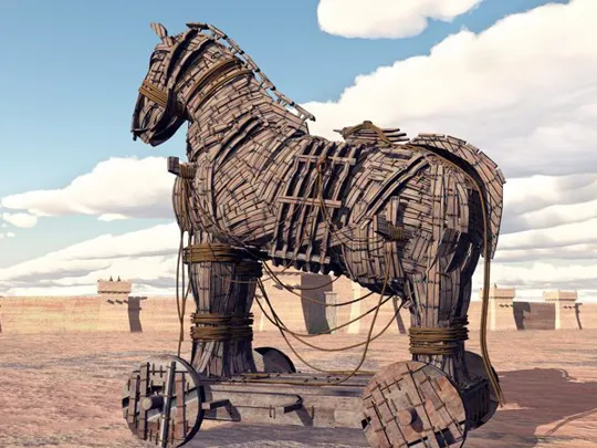 Illustration of the Trojan horse.